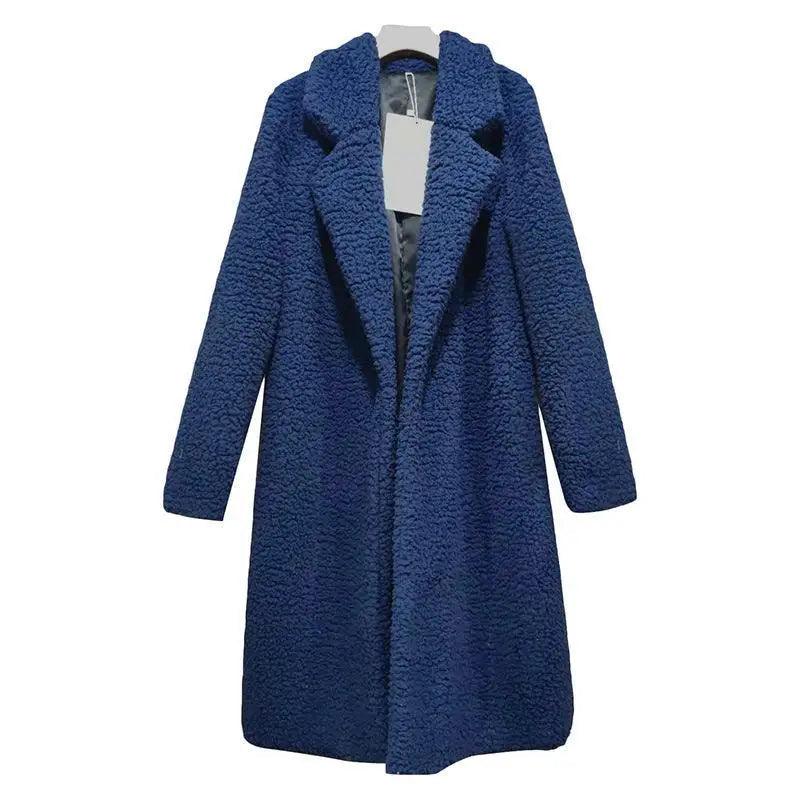 Luxurious Autumn Winter Jacket Female Coat Solid Color Fleece Coats Casual Outerwear Warm Soft Cardigan Fur Jackets For Female Clothes